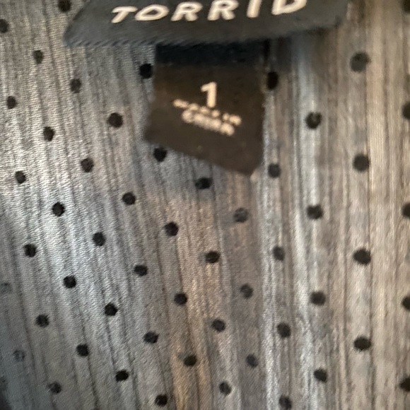 Torrid size 1 little black dress knee length Swiss dot on top - Picture 4 of 6